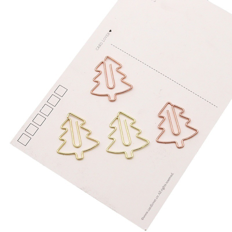 20 шт., металлические зажимы для бумаги в виде рождественской елки