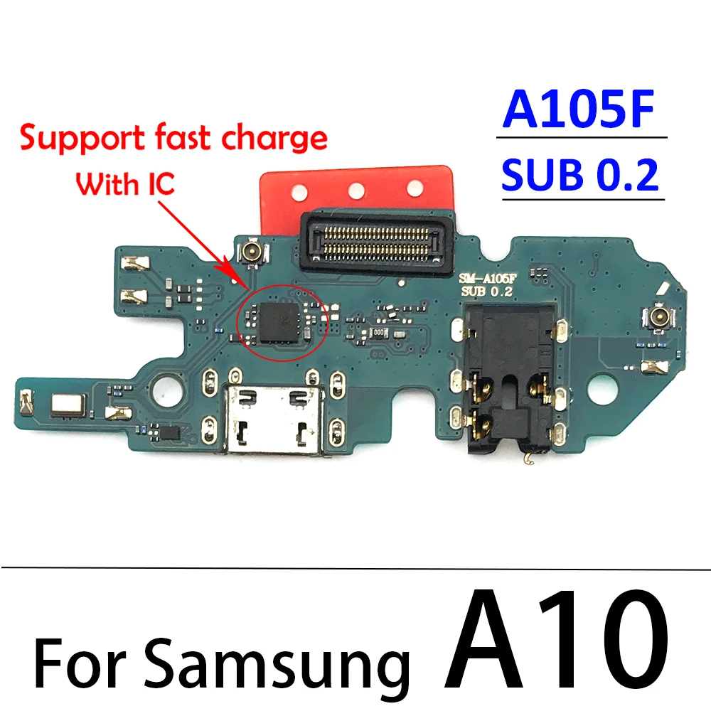 USB-порт для зарядки устройства для Samsung A71 A70 A51 A50 A41 A40 A31 A30 A21S A20 A60 A10, разъем для док-станции, плата микрофона