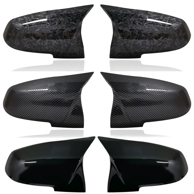 1 par de tampas de cobertura de espelho retrovisor lateral para BMW 1 2 3 4 séries F20 F30 F31 F32 F34 F36 E84 2014 -2019 ABS preto brilhante