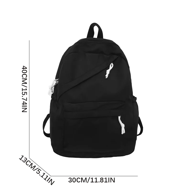 Simple Solid Color Casual Backpack, Lightweight Versatile High School Student Bag, Versatile Solid Color Daypacks ForHangingOut