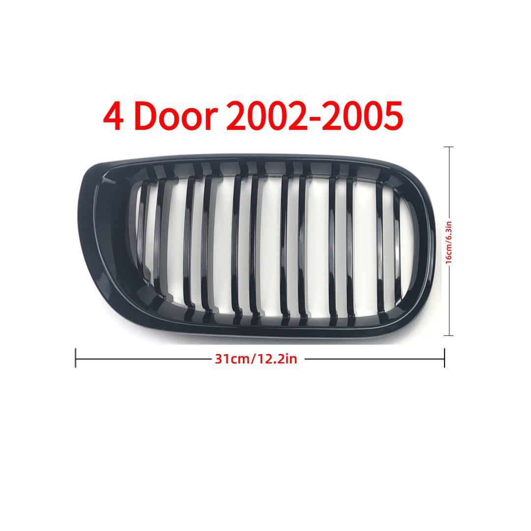 Preto brilhante amortecedor dianteiro rim grill grade de radiador para bmw e46 3 série 2 4 portas 2002-2006 acessórios de ajuste corpo kit