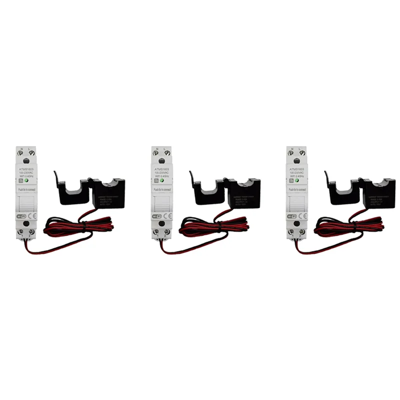 ABGB-3X ATMS1603 Tuya Eenfase Wifi Intelligente Energiemeter 100A Din Rail Nauwkeurig Meten Voltmeter Ampèremeter Power