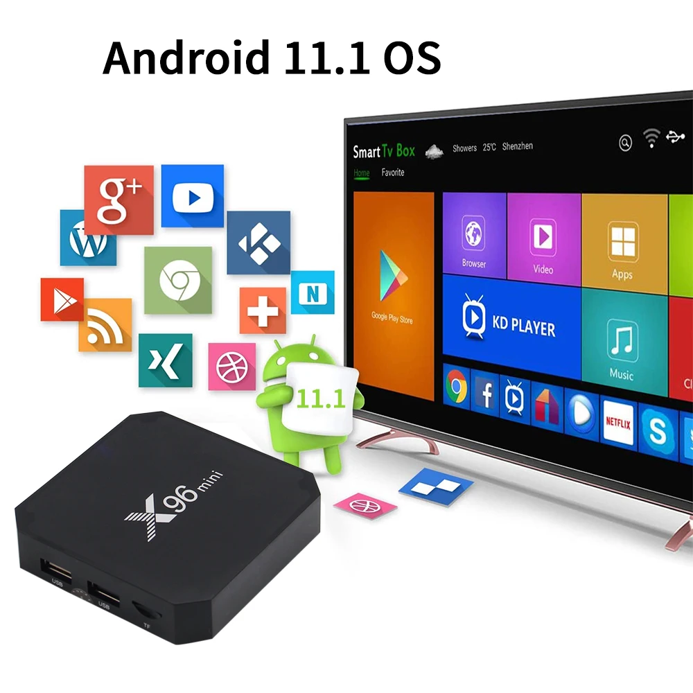 Original X96 mini Android 9.0 Smart TV Box Amlogic S905W Quad Core 2GB 16GB 2.4G WiFi Media Player X96mini Set top box 1GB 16GB