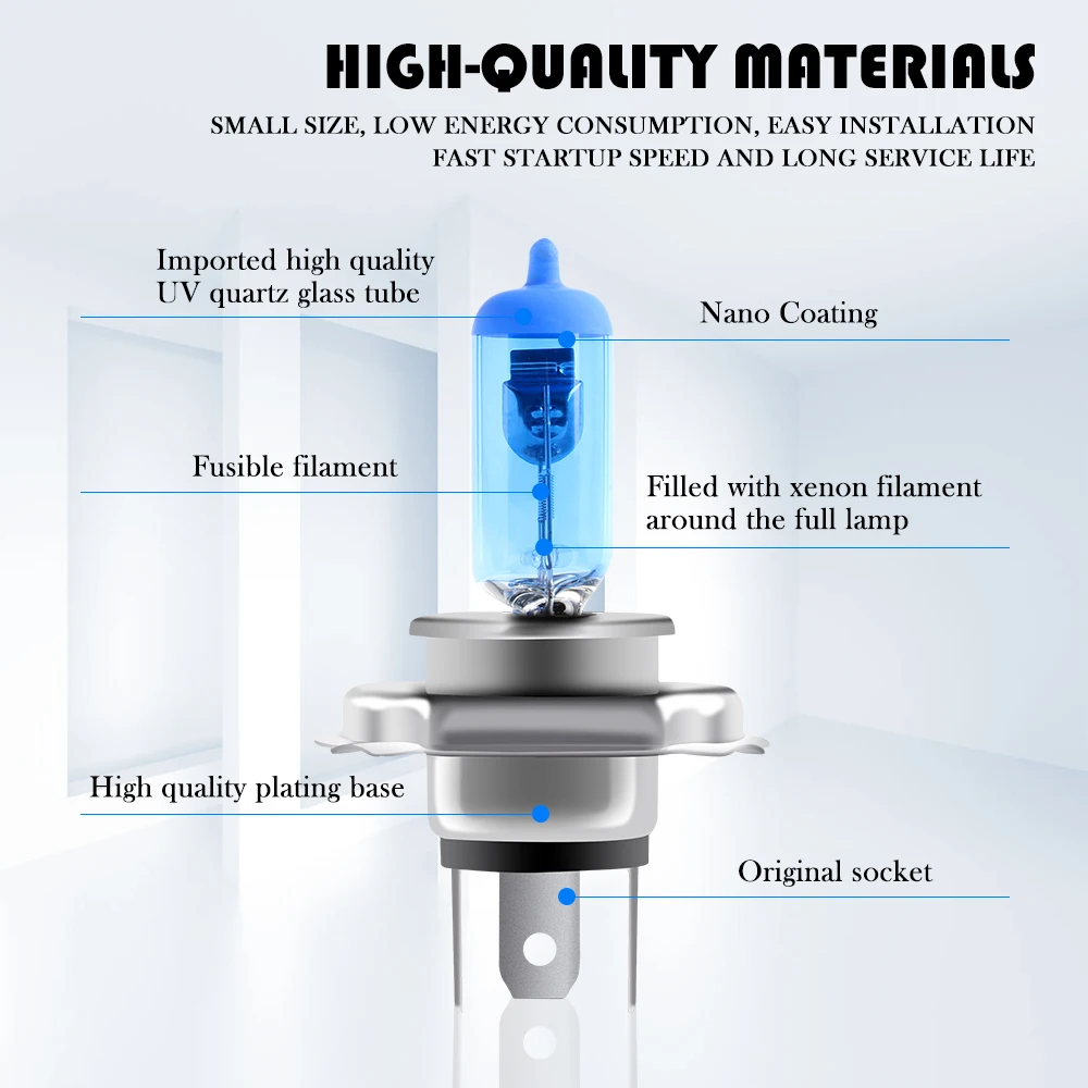 2 STKS Auto 55 W Halogeen Koplamp H7 H4 H1 H11 HB3 9005 HB4 9006 Halogeen Koplamp Auto Licht Hi/Lo Beam 6000 K 12 V Witte Lamp