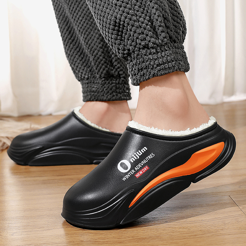 Inverno das mulheres dos homens chinelos quentes chinelos de algodão ao ar livre indoor sapatos quentes à prova dwaterproof água dos homens casal casa quarto chinelos quentes de pelúcia