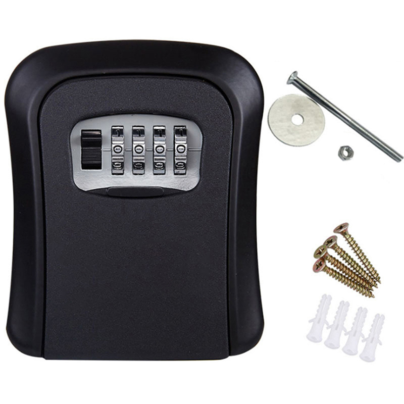 Caja de llaves con contraseña, caja de código de llave decorativa, caja de bloqueo de almacenamiento de llaves, caja de contraseña montada en la pared, caja de seguridad con llave para exteriores
