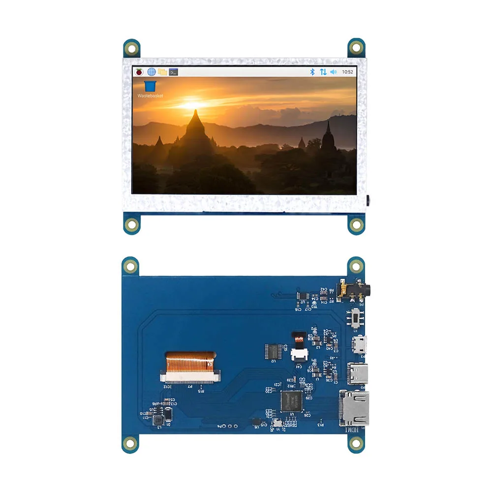 5 Inch LCD HDMI Monitor Ultra HD 800*480 Resolution IPS Display Capacitive Touchscreen No-driver For Raspberry Pi 2B/3B/3B+/4B