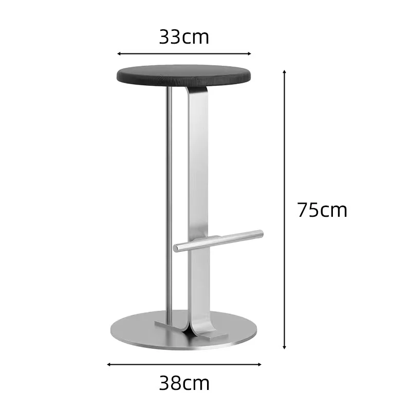 ‌Scandinavian Bar Stools, Solid Wood & Iron Height-Adjustable, Wide Base Counter Seats, Bistro-Grade Home Bar Furniture