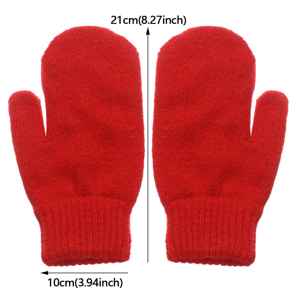 Guantes de pelo de conejo para mujer, manoplas cálidas de felpa de doble capa, versión coreana, Color sólido, todos los dedos, Invierno