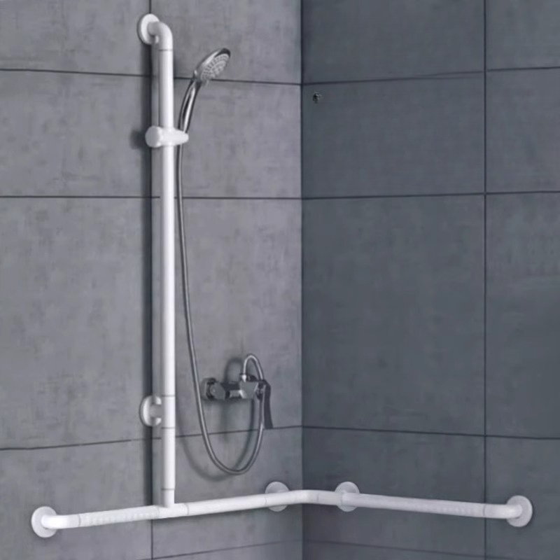 ‌ Barre d'appui de sécurité pour salle de bain, Rail de Support d'angle en forme de T, main courante lumineuse antidérapante, poignée de Support de toilette réglable