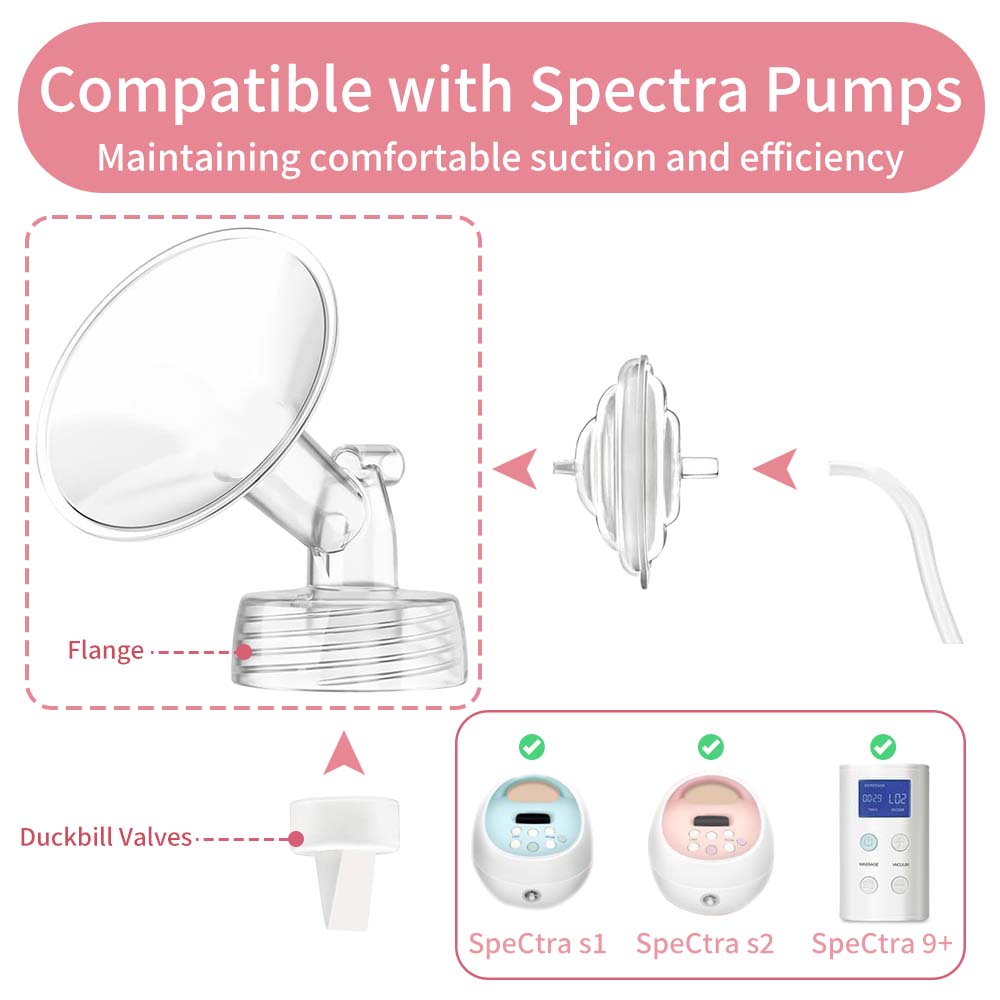 12 mm-32 mm Flansch-Milchpumpenteile, kompatibel mit Spectra S1 S2 9 Plus, kein Originalzubehör, Ersatz-Pumpenteile