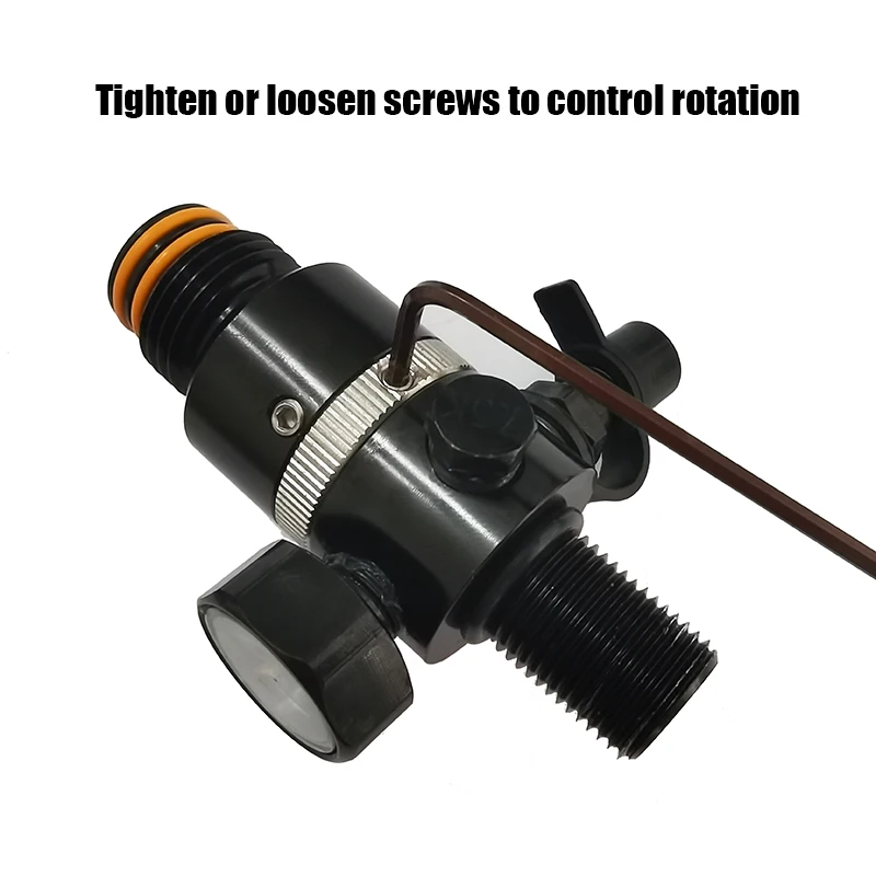 2023 New HPA Rotatable Regulator Valve Gauge Air Valve  Regulating Pneumatic Fill Station Output 800psi M18*1.5, 5/8"-18UNF