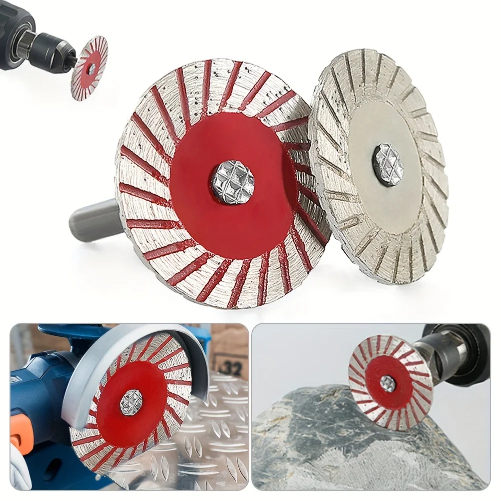 Discos de corte de diamante de 40 mm, mini hoja de sierra turbo para tallar azulejos de cerámica de mármol granito, herramienta de tallado de piedra con vástago de 6 mm