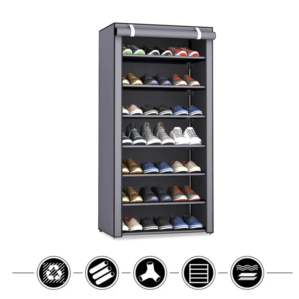 Mehr schicht iger Schuh regal Organizer Vliesstoff Flur Eingangs bereich Ständer halter platzsparender Schrank Wohn möbel staub dichtes Regal