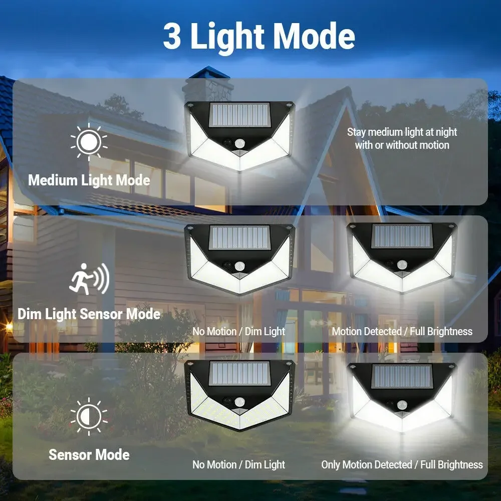 1-8PCs 모션 센서와 다기능 LED 태양 빛 야외 정원 안뜰 방수 장식 140 °   조명 벽 램프