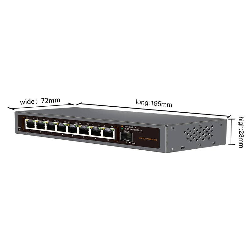OMAY 2.5GbE Network Switch 4 Port 2.5G RJ45 with 2 Port 10G SFP+ Ethernet Switch Fanless Plug and Play Desktop Wall Mounted
