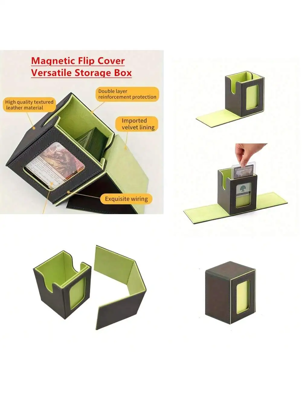100 + แยกหน้าต่างฝาครอบแนวตั้ง Plug-In กล่อง PU Strong Magnetic Creative Display การ์ดกล่อง Magic The Gathering เกม