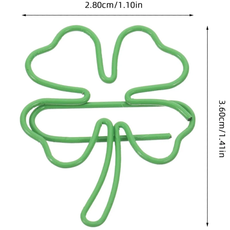 50 Stuks Leuke Ins Groene Klavertje Vier Paperclips Mooie Meisje Plakboek Decor Bindmiddel Clip Kantoor Document Bill Binding levert