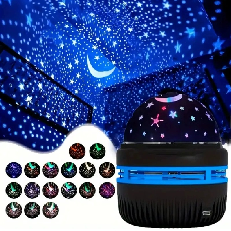 Girar multicolorido usb projetor luz noturna para casa quarto festa decoração discoteca luz crianças quarto decoração festa de natal