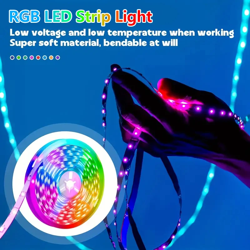 5V LED strip lamp RGB with USB 24 key Bluetooth remote control color-changing brightness patch suitable for holiday decoration