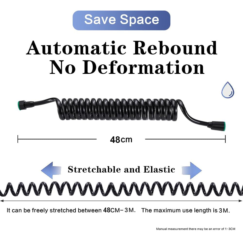 Mangueira retrátil flexível de mola, 1.5/2/3/5m, para cabeça de chuveiro, bidê, encanamento, banheiro, espiral, mangueira de chuveiro flexível