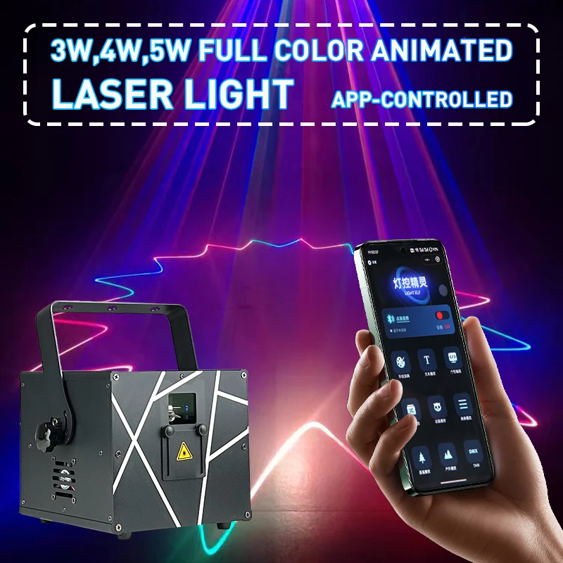 MIKOY 3w 4w 5w RGB lumière Laser avec Bluetooth application Mobile DMX Disco discothèque spectacle Performance maison fête mariage scène lumière