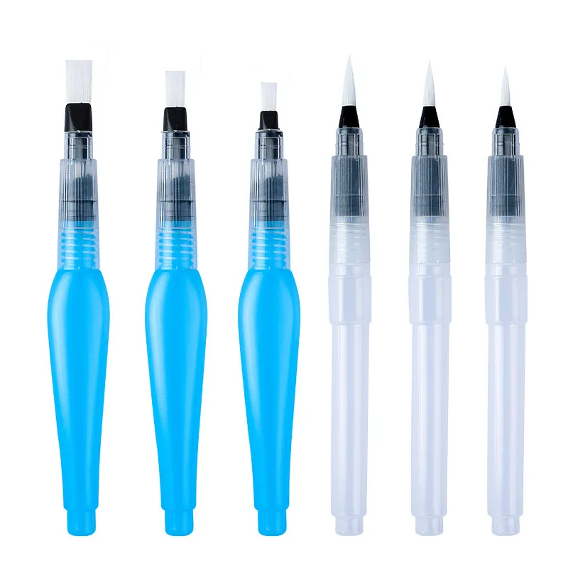 Ensemble de stylos pinceaux de stockage d'encre d'eau auto-hydratant en Nylon doux, pour calligraphie, peinture à l'aquarelle, dessin, fournitures d'art