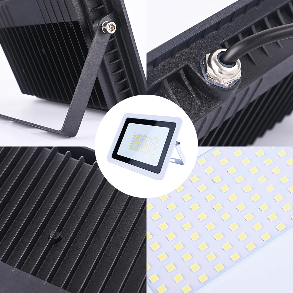 10W 20W 30W 50W 100W Dẫn Nhẹ Lũ Lụt Ánh Sáng AC220V Ngoài Trời IP68 Không Thấm Nước Đèn Pha Phản Xạ Vườn spotlight Foco Dẫn Bên Ngoài Bức Tường