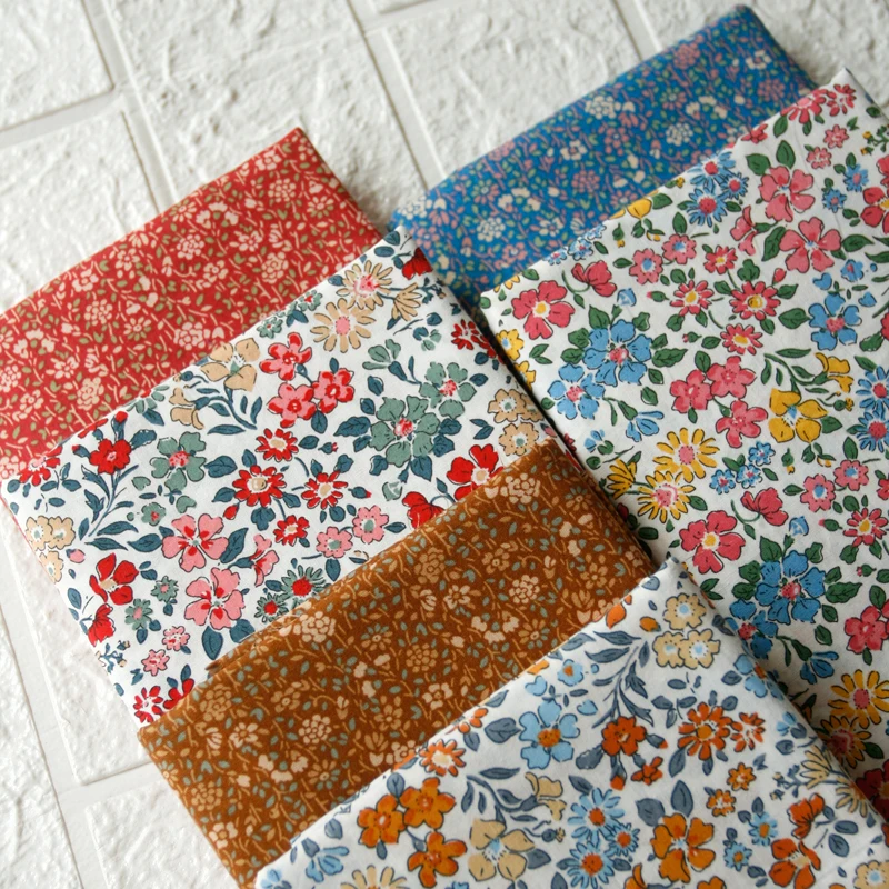 145x50cm katoenen bloemenpopeline naaistof, voor dameskleding, kinderkleding, huiskleding, nieuw, lente naaidoek