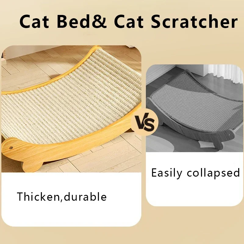 ไม้ Cat Scratching Pads แมว Scratcher ไม่มีปุย Sisal สวมใส่ที่ยั่งยืนแมวกระดาษแข็งของเล่นแมวแมวอุปกรณ์เสริม