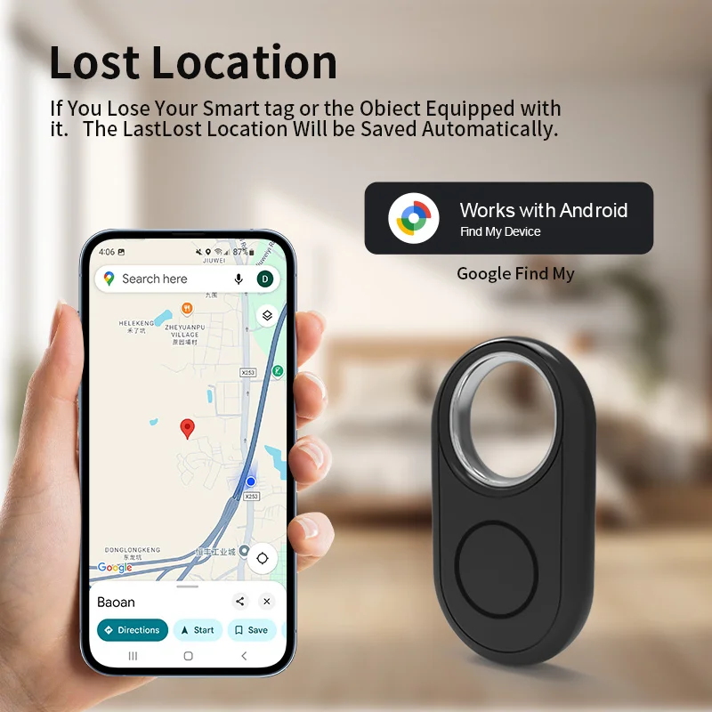 RSH GPS-Tracker für Samsung Android Tracker. Funktioniert mit Google's Find Hub App Locator Finder Bag Key Global Anti-Lost Smart Tag
