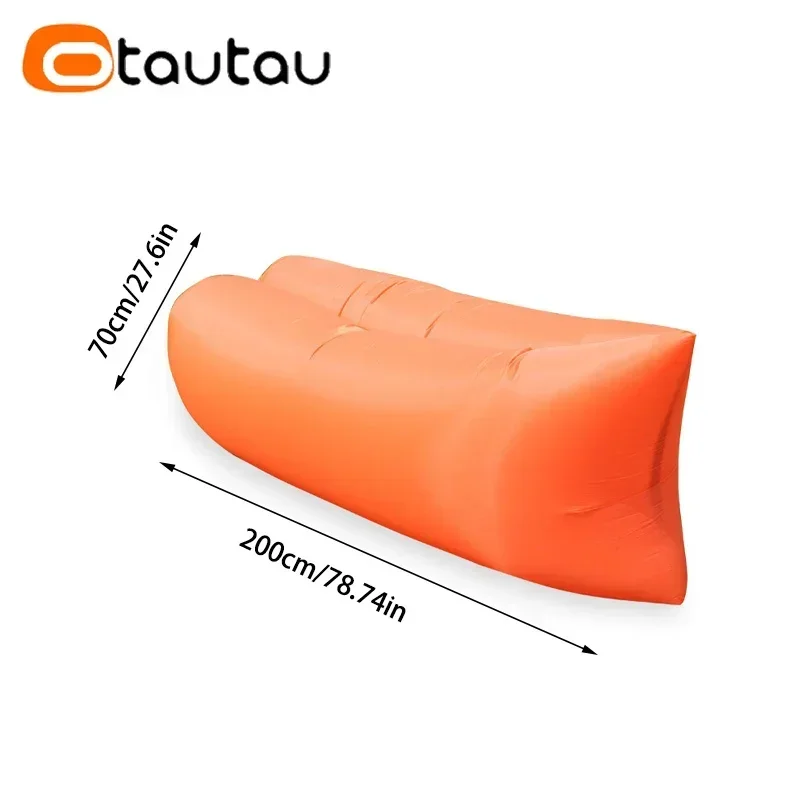 OTAUTAU Ultra Leve Travesseiro Estilo Sofá Preguiçoso Sofá Inflável Portátil Dobrável Saco de Dormir Cama SF284