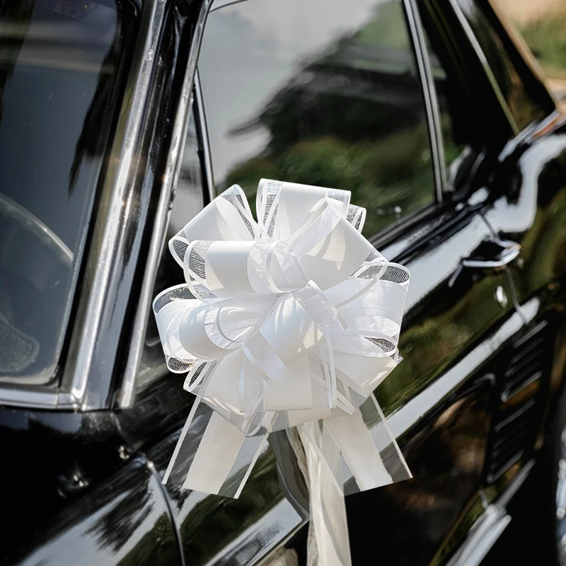 Cintas con lazo para coche de boda, envoltura de regalo de Navidad, decoración de embalaje, manualidades, flores, suministros para fiesta de cumpleaños, San Valentín, 2/4/10 Uds.