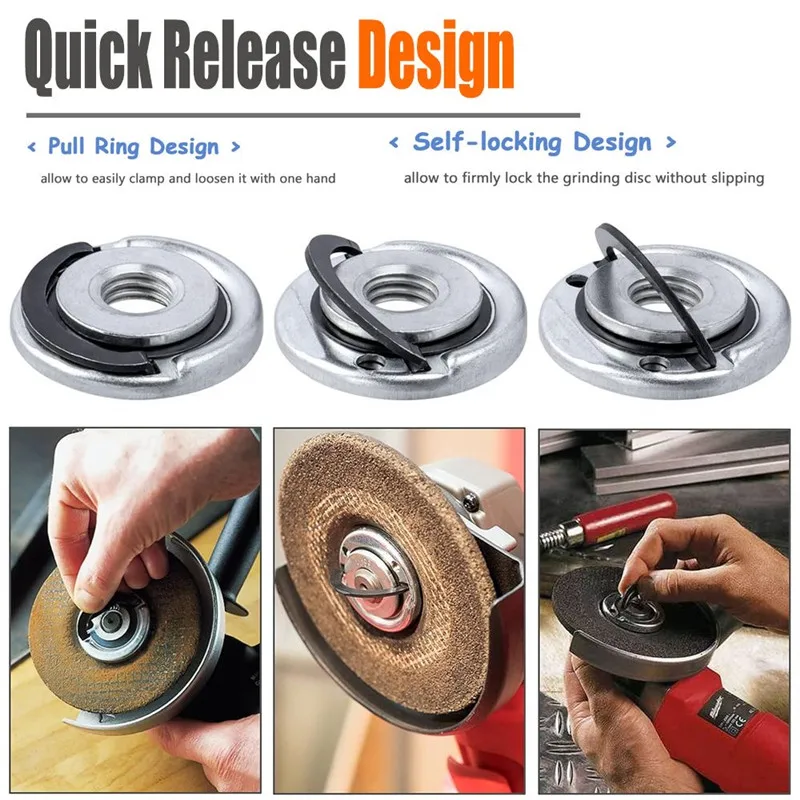 Quick Release flensmoer M14 draad haakse slijper flensmoer Power Chuck persplaat voor diamantdoorslijpschijven