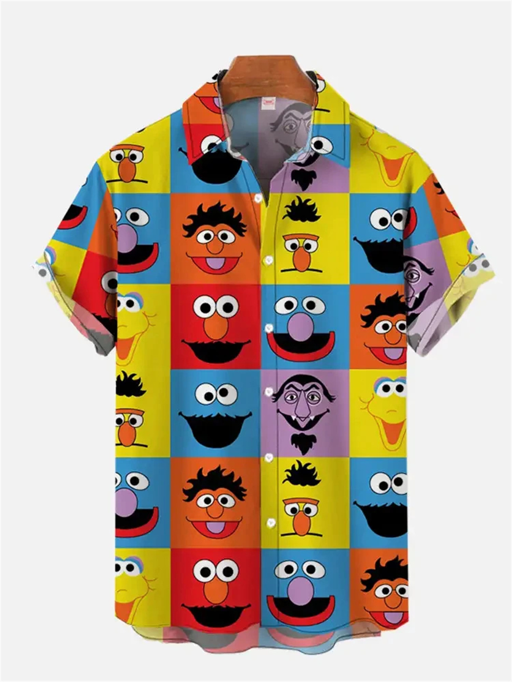 Camisa hawaiana con estampado 3D para hombre, camisa de manga corta con bloques de Color geométricos coloridos y modernos, Top holgado, verano 2024