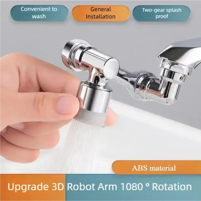 Extension de Rotation universelle ABS, aérateur de robinet, filtre anti-éclaboussures, robinets de lavabo de cuisine, buse de barboteur, deux Modes pour sortie d'eau