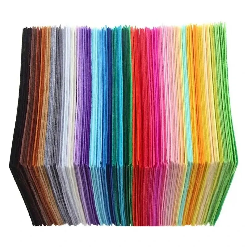 40 ชิ้น Soft Felt ผ้าแผ่นสารพันสี Patchwork DIY Craft สี่เหลี่ยม Nonwoven หนา 1 มิลลิเมตร Handmade ผ้าทอผ้า