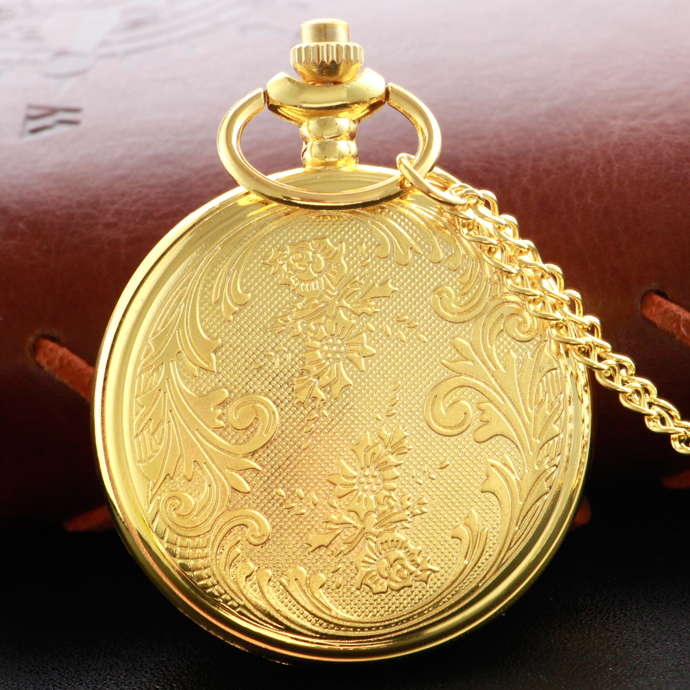 New Gold Luxury Ruby สร้อยคอนาฬิกาพ็อกเก็ตนาฬิกาดิจิตอลจี้นาฬิกาแฟชั่นประติมากรรมผู้หญิงผู้ชายของขวัญ