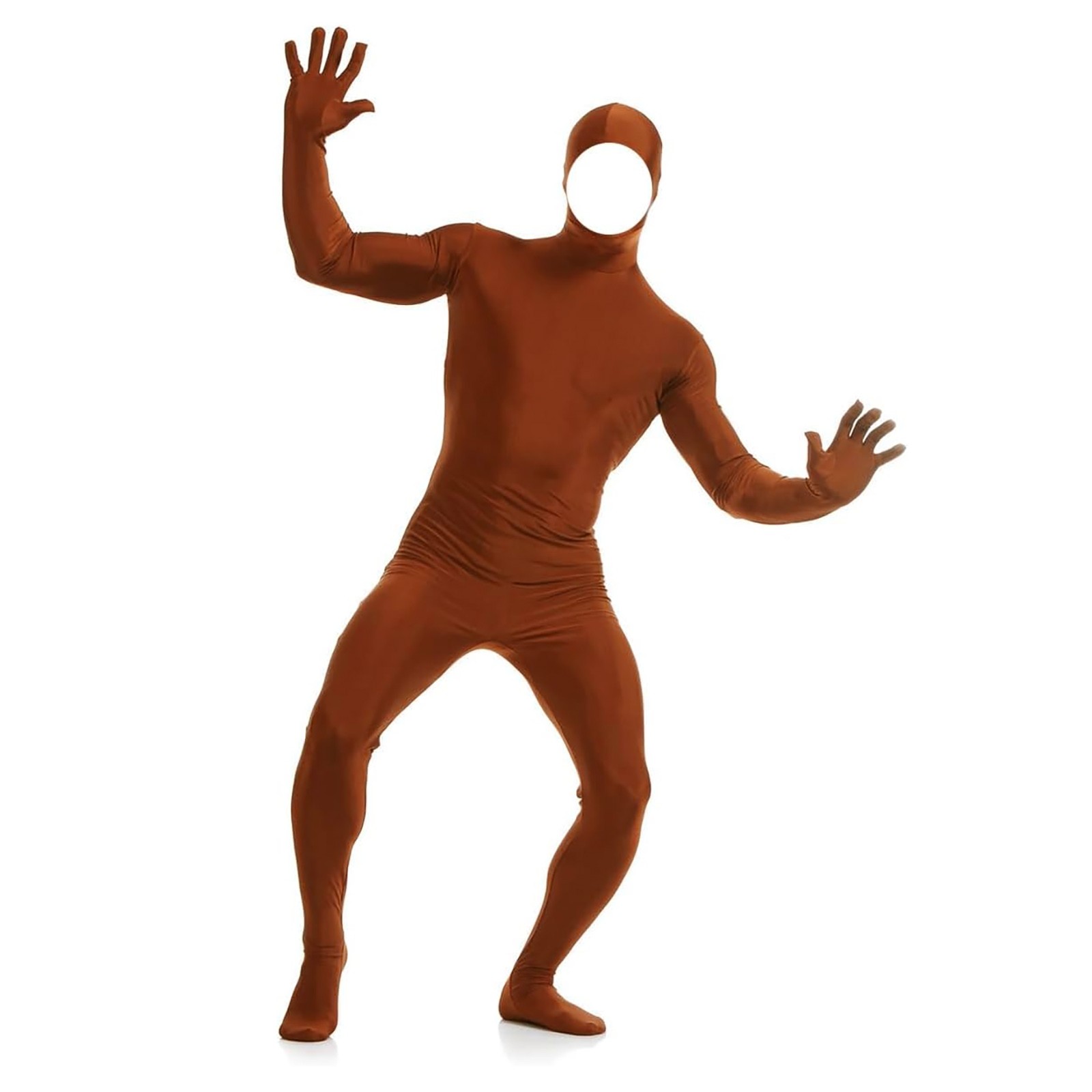 Men Women Ninja Invisible Jumpsuits Halloween Full Body Zentai Performance Party Bodysuit Cosplay Costume Solid Orange Catsuit