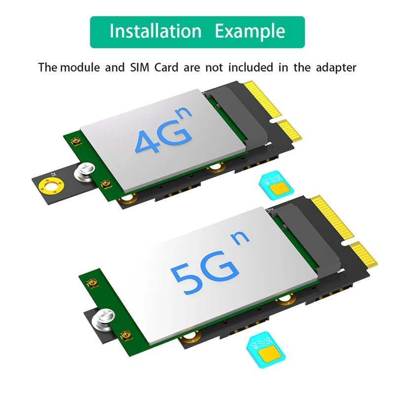 Mini M.2 Key B To PCI-E Adapter With Dual NANO SIM Card Slot For 3G/4G/5G Module