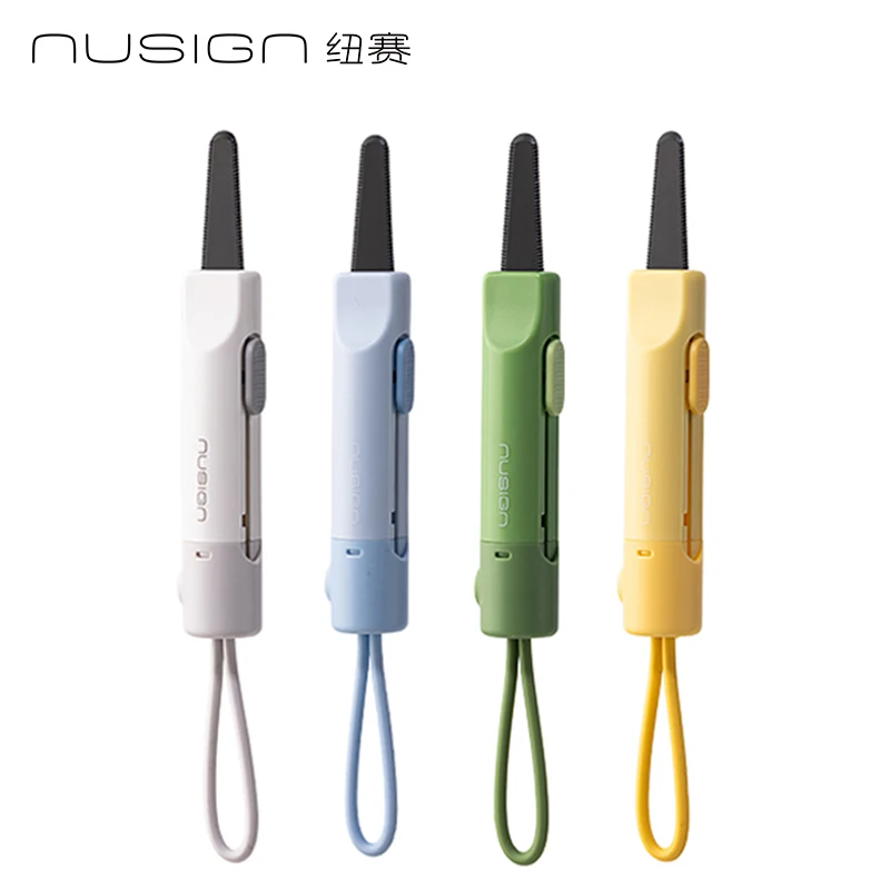 NUSIGN Magnetic Mini Box Cutter Portable Retractable Blade Paper & Letter Opener Durable ABS Material for Office & Home Use