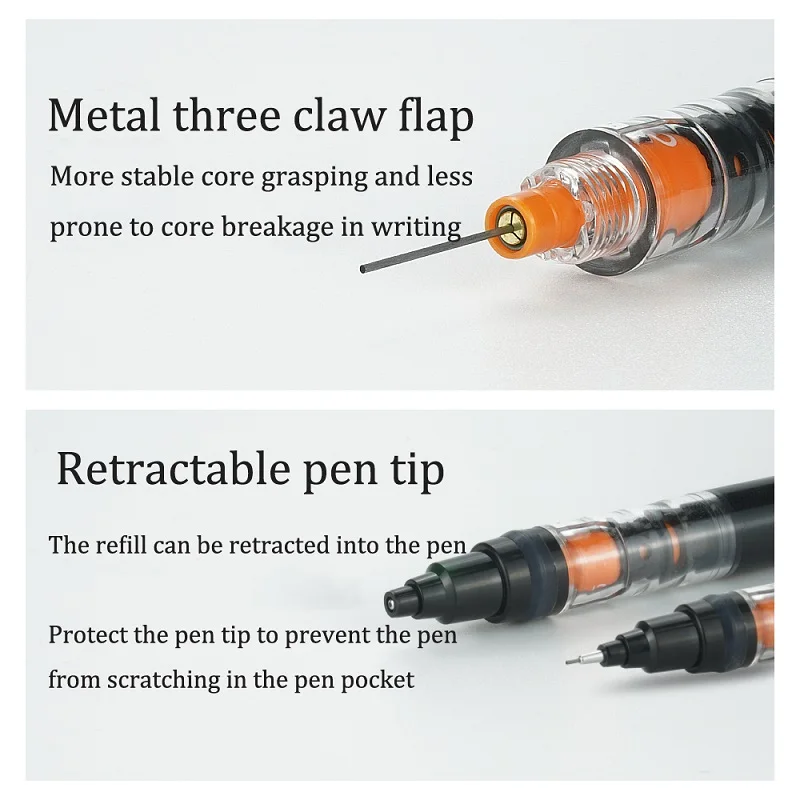 UNIStationery Automatic Mechanical Pencil Anti Slip Grip Pen Scalable Pen tip 0.5mm Refill Rotating Rotation Anti-breaking Core
