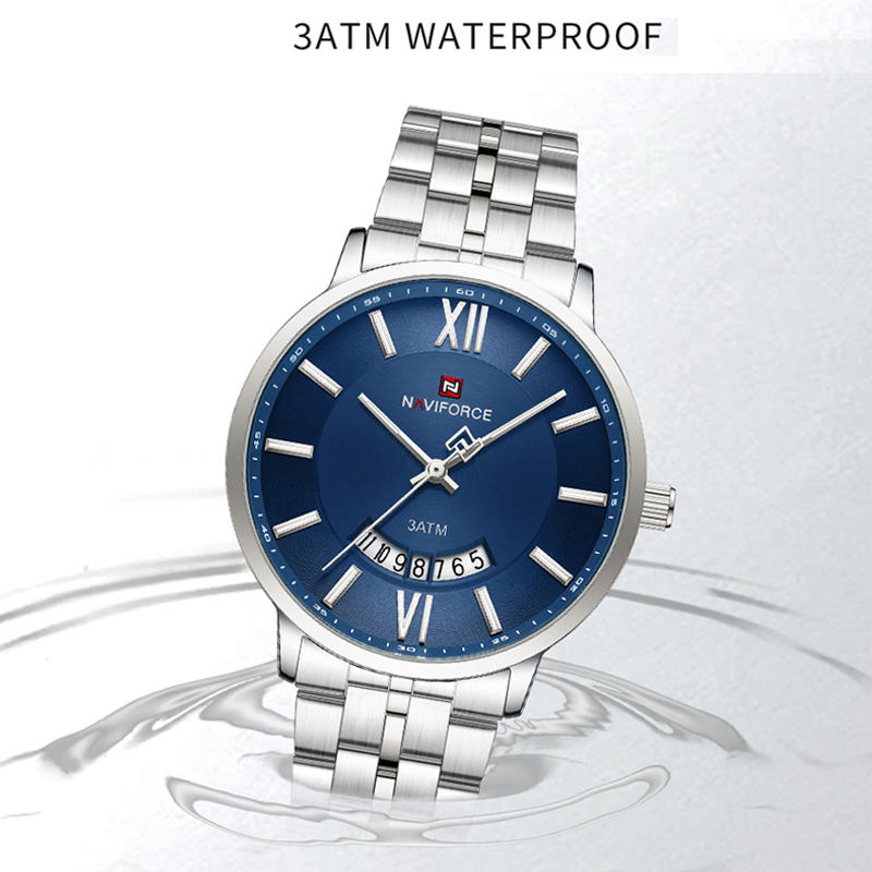 NAVIFORCE, nuevo estilo, reloj de pulsera para amantes, calendario de cuarzo resistente al agua, reloj para parejas, banda de acero inoxidable, indicador de fecha, reloj de regalo 2024