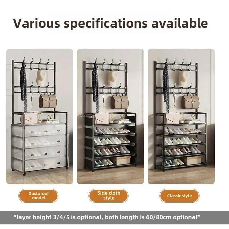 【Upgrade Thicken】Multi Functional Shoe And Hat Integrated Rack,Clothing And Hat Rack,Multi-layer Dust-proof Storage Rack,Cream