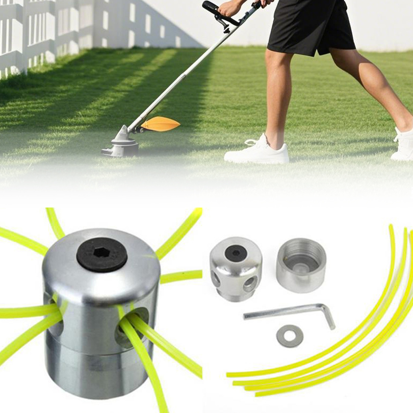 Cabezal de corte universal de aluminio con cuatro líneas de corte para desbrozadora cortadora de césped