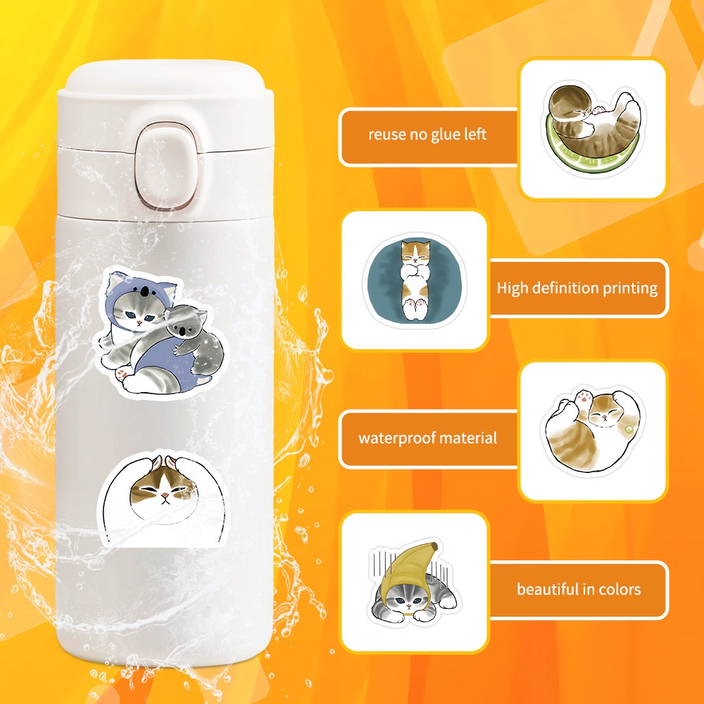 100PCS Kätzchen Katze Ästhetische Aufkleber Wasserdichte PVC Dekoration Aufkleber kinder Schreibwaren Scrapbooking Notebooks Gepäck Aufkleber