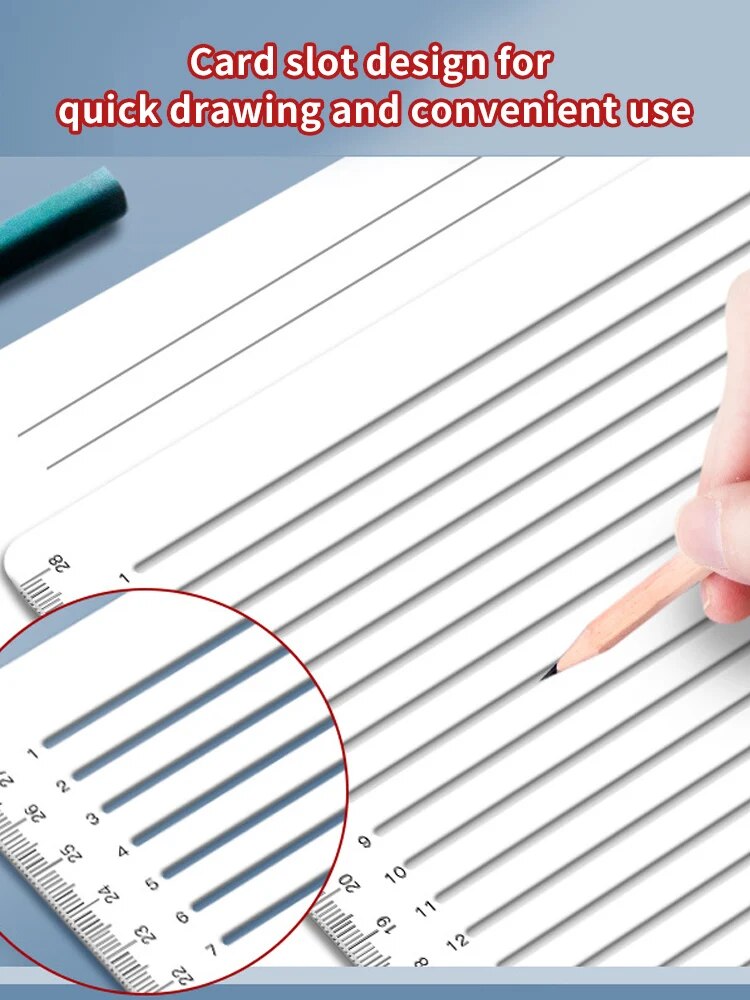 Régua estêncil de linha reta de alta qualidade, linhas transparentes, régua de marcação, estudantes, a4, modelo de caligrafia de lição de casa, 1 peça