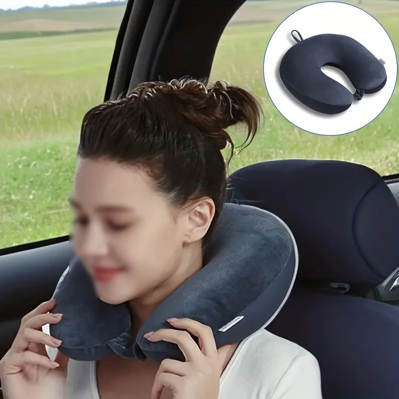 Semplice cuscino in peluche a forma di U Cuscino da viaggio per il collo Cuscino per il pisolino Comodo per alleviare l'affaticamento