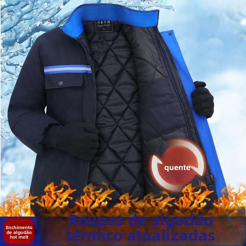 Jaqueta de Aodão Acolchoada para o Inverno 2023, Resistente à Sujeira e ao Uso, Roupas de Trabalho Protetoras para Homens