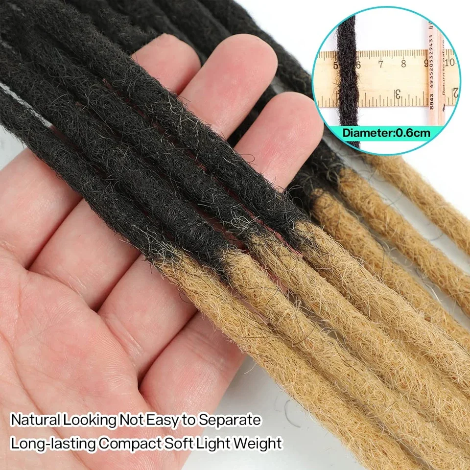 ペルーのドレッドヘアエクステンション,滑らかな人間の髪の毛,かぎ針編みのブレード,卸売,10,20,40,60ストランド